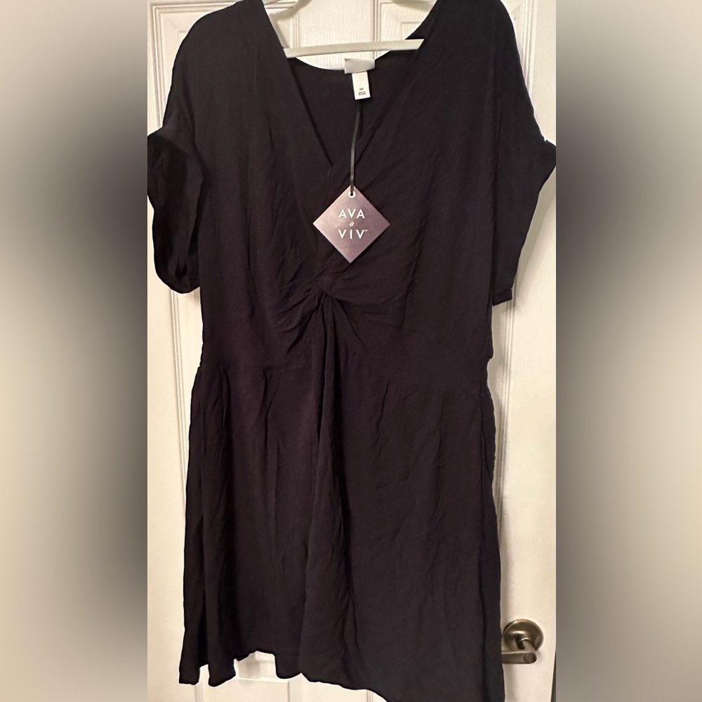 Ava & Viv. Sweet and Simple Black Dress. Plus.